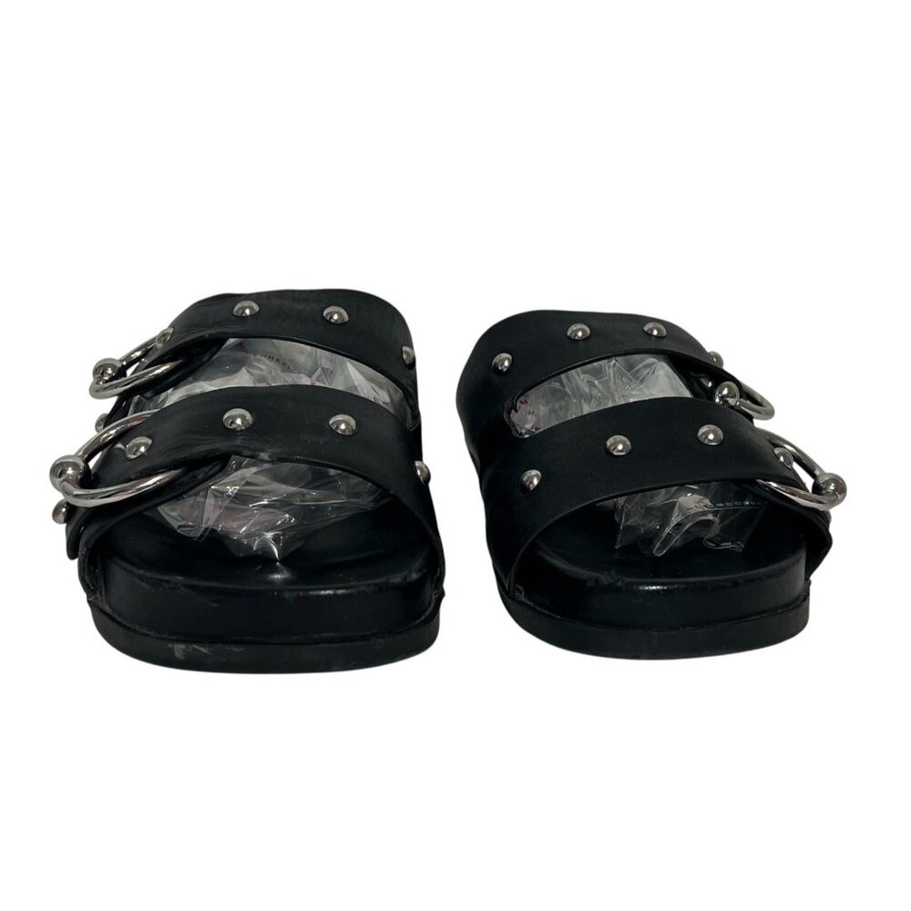Rebecca Minkoff Women's Vachel Slides US 7,5 M Black Leather Sandals - Picture 4 of 12
